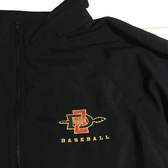 San Diego State University SDSU Nike Mens 2XL Windbreaker Jacket Full Zip Black - Picture 3 of 10